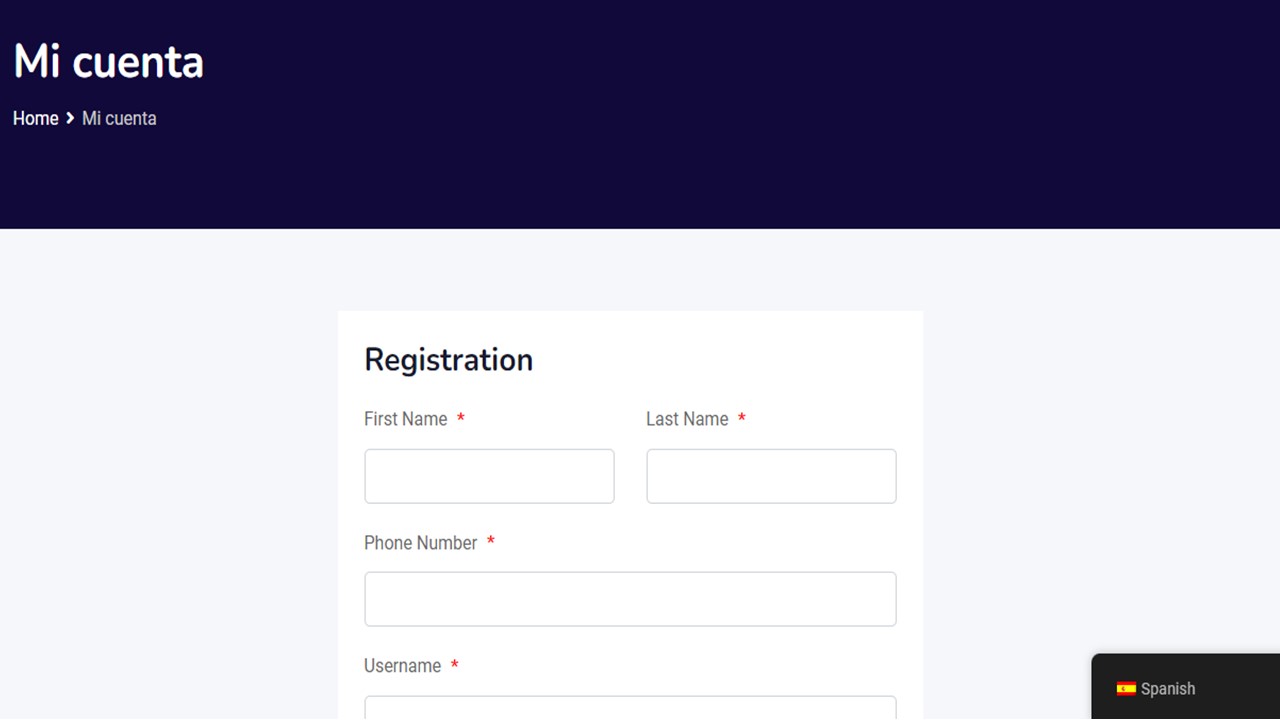 Formulario registrar en PHRB