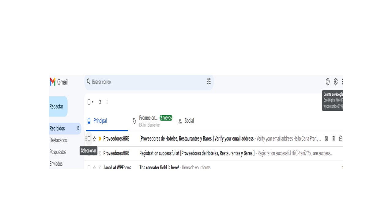 TC Blog verificar correo
